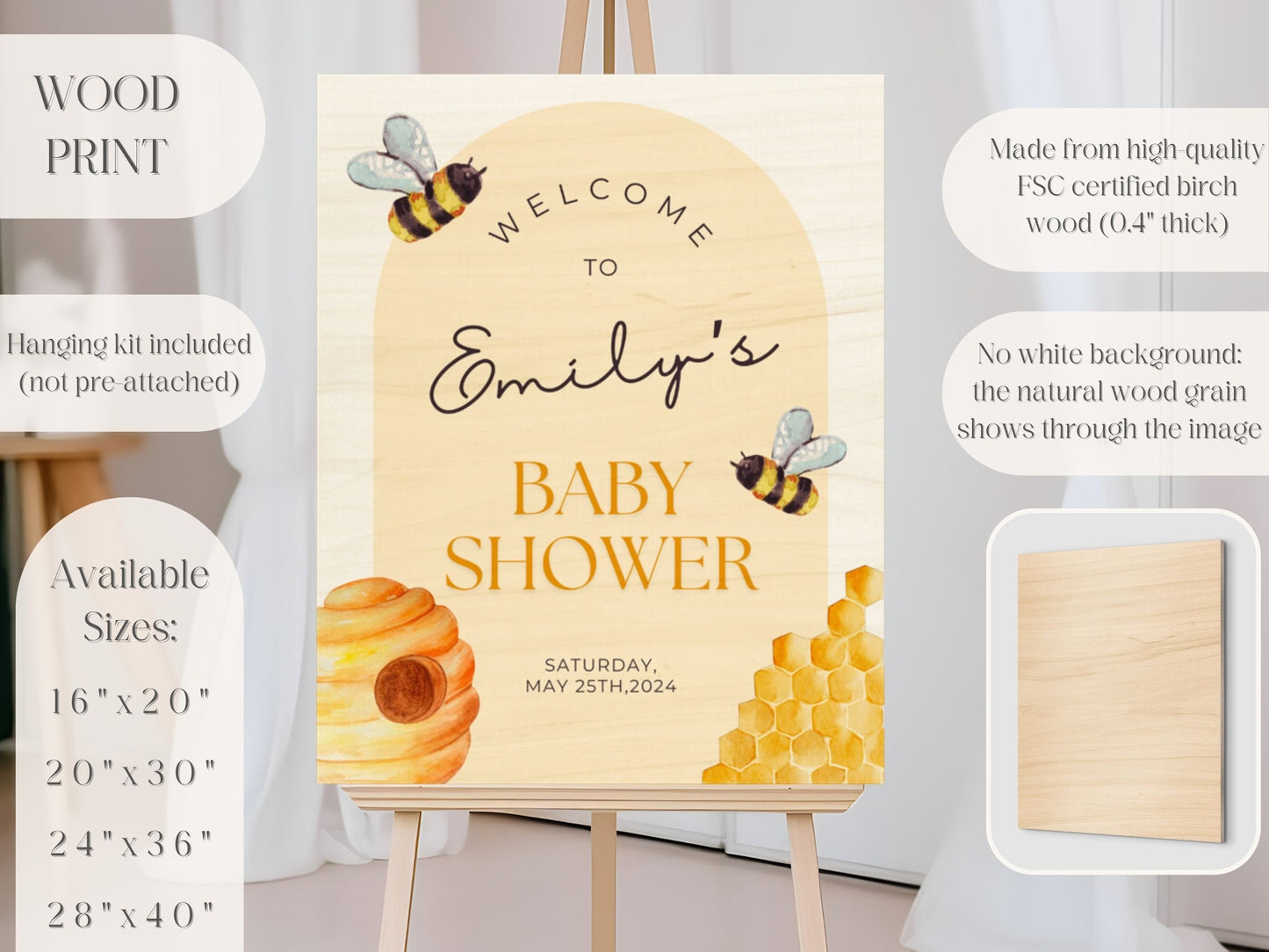 Honey Bee Baby Shower Welcome Sign - Magnolia Dane Co.