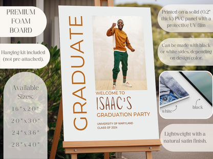 Casual Custom Photo Graduation Party Welcome Sign - Magnolia Dane Co.