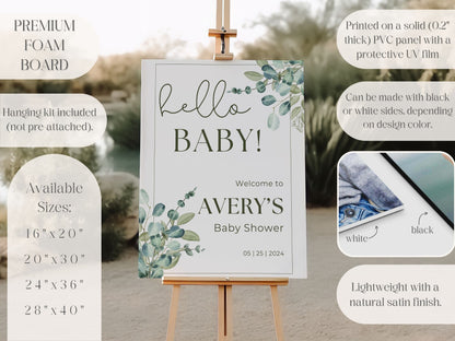 Simple Foliage Baby Shower Welcome Sign - Magnolia Dane Co.