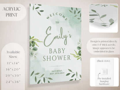 Simple Leaves Baby Shower Welcome Sign - Magnolia Dane Co.