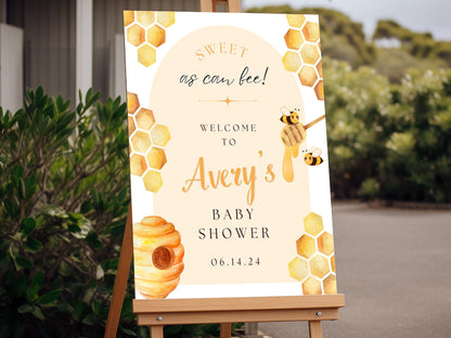 "Sweet as Can Bee!" Baby Shower Welcome Sign