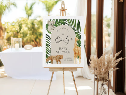 Jungle Animals Baby Shower Welcome Sign - Magnolia Dane Co.