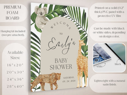 Jungle Animals Baby Shower Welcome Sign - Magnolia Dane Co.