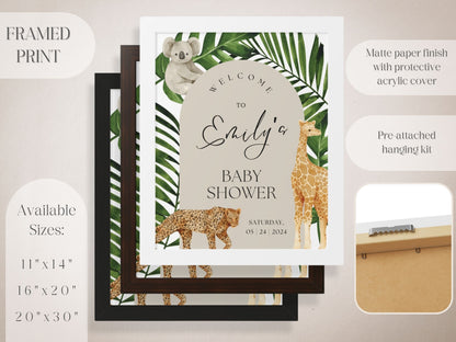 Jungle Animals Baby Shower Welcome Sign - Magnolia Dane Co.