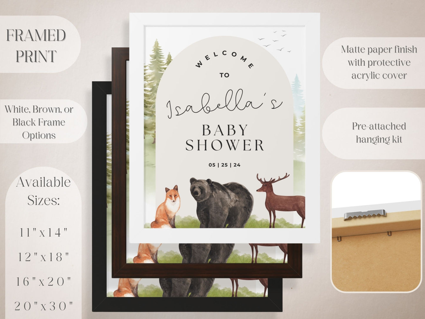 Forest Animal Baby Shower Welcome Sign - Magnolia Dane Co.