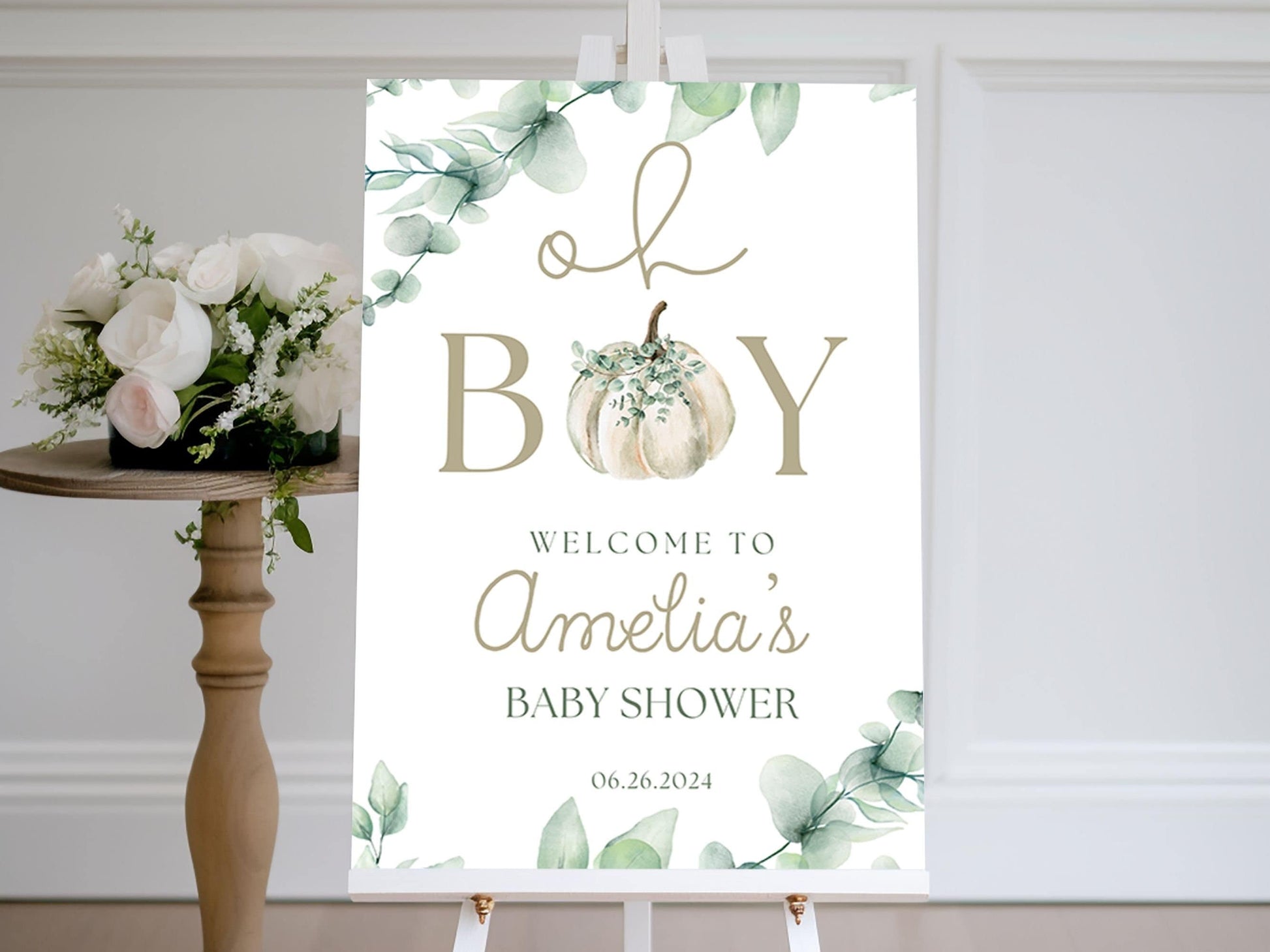 "Oh Boy" Baby Shower Welcome Sign - Magnolia Dane Co.