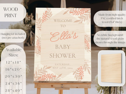 Pink Boho Baby Shower Welcome Sign - Magnolia Dane Co.