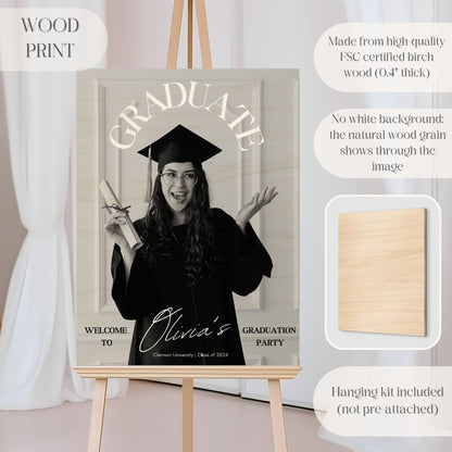 "GRADUATE" Custom Photo Graduation Party Welcome Sign - Magnolia Dane Co.