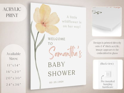 "Little Wildflower" Baby Shower Welcome Sign - Magnolia Dane Co.