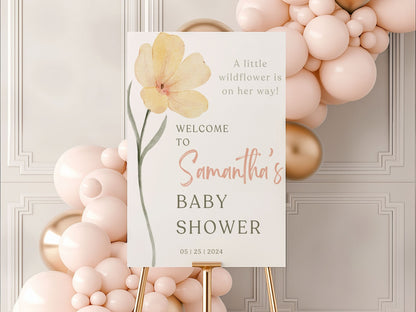 "Little Wildflower" Baby Shower Welcome Sign - Magnolia Dane Co.