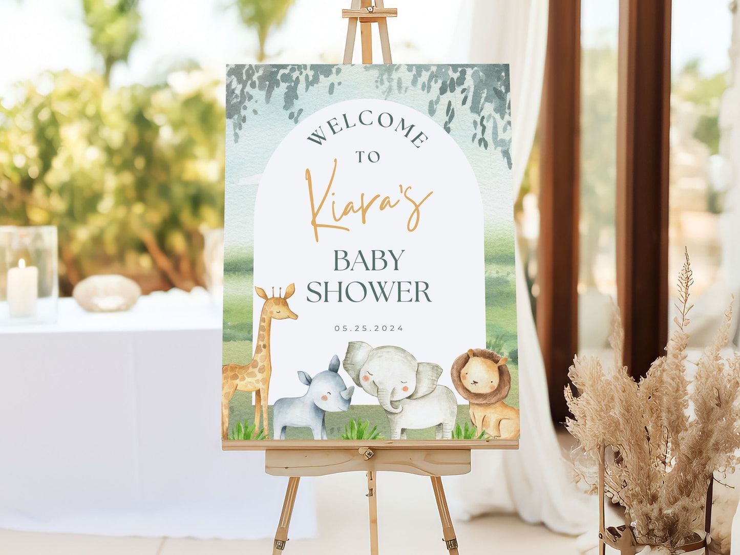 Safari Themed Baby Shower Welcome Sign - Magnolia Dane Co.