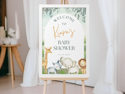 Safari Themed Baby Shower Welcome Sign - Magnolia Dane Co.