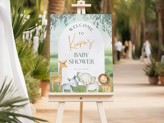 Safari Themed Baby Shower Welcome Sign - Magnolia Dane Co.