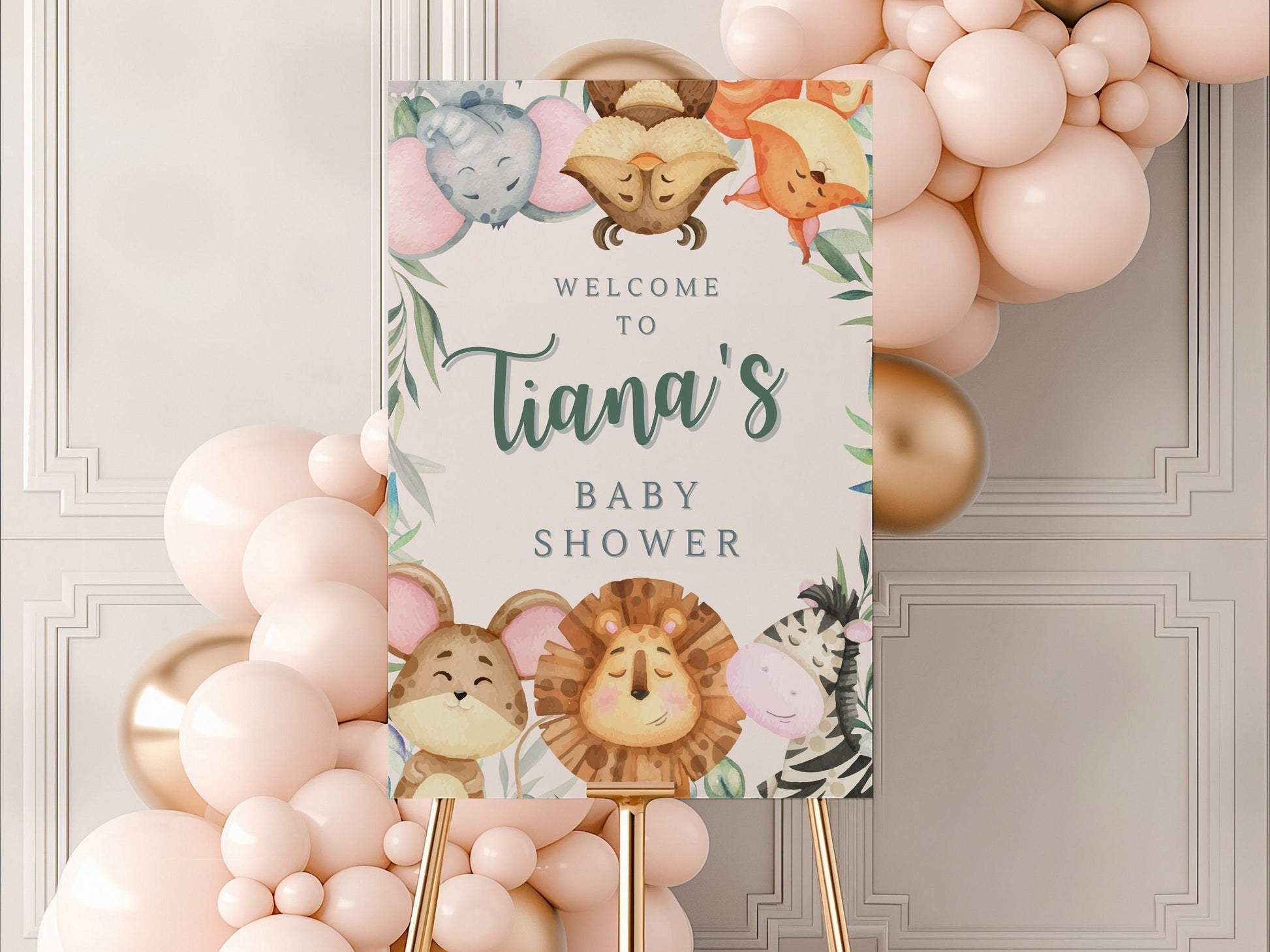 Animal Themed Baby Shower Welcome Sign - Magnolia Dane Co.