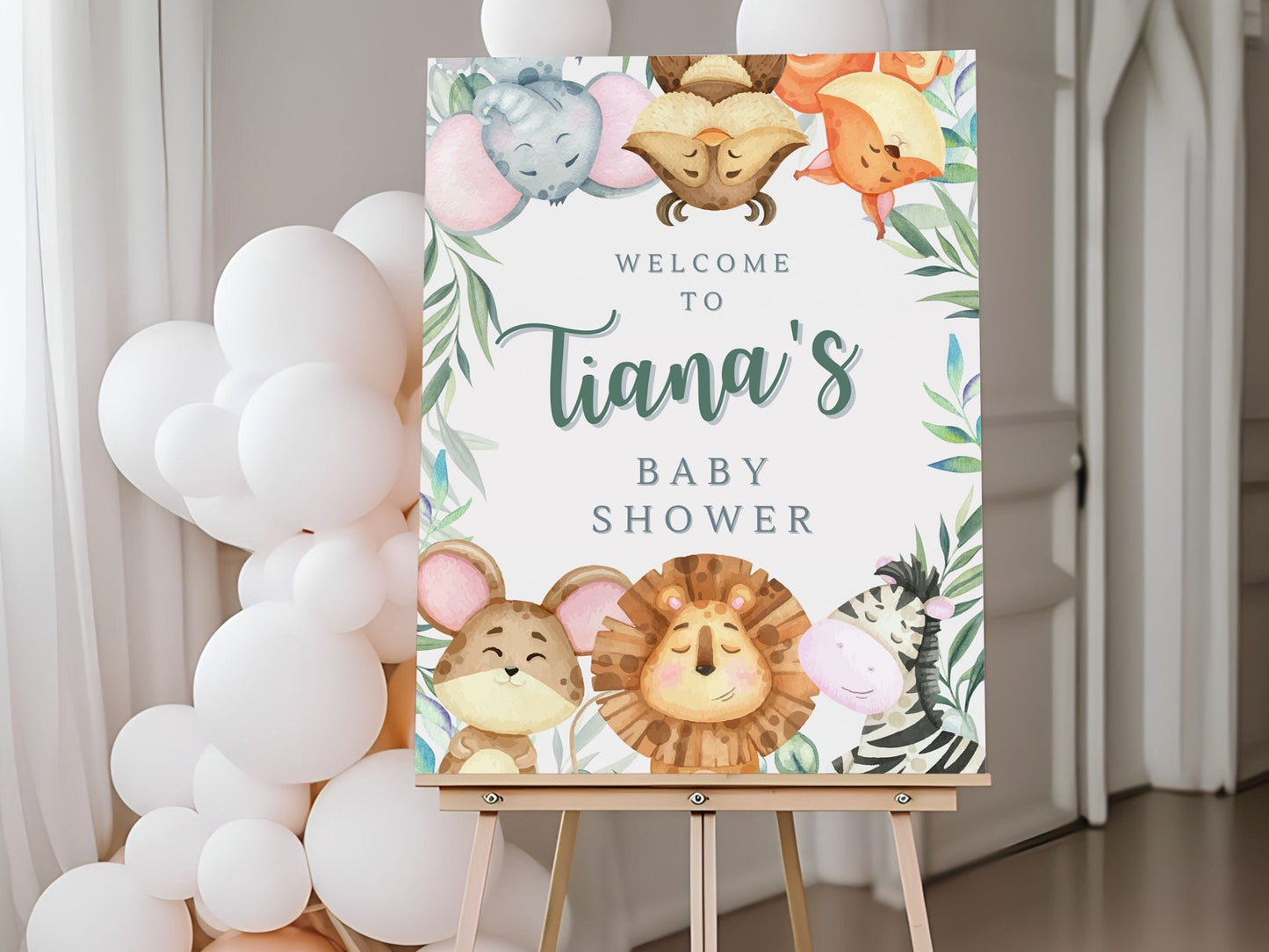 Animal Themed Baby Shower Welcome Sign - Magnolia Dane Co.