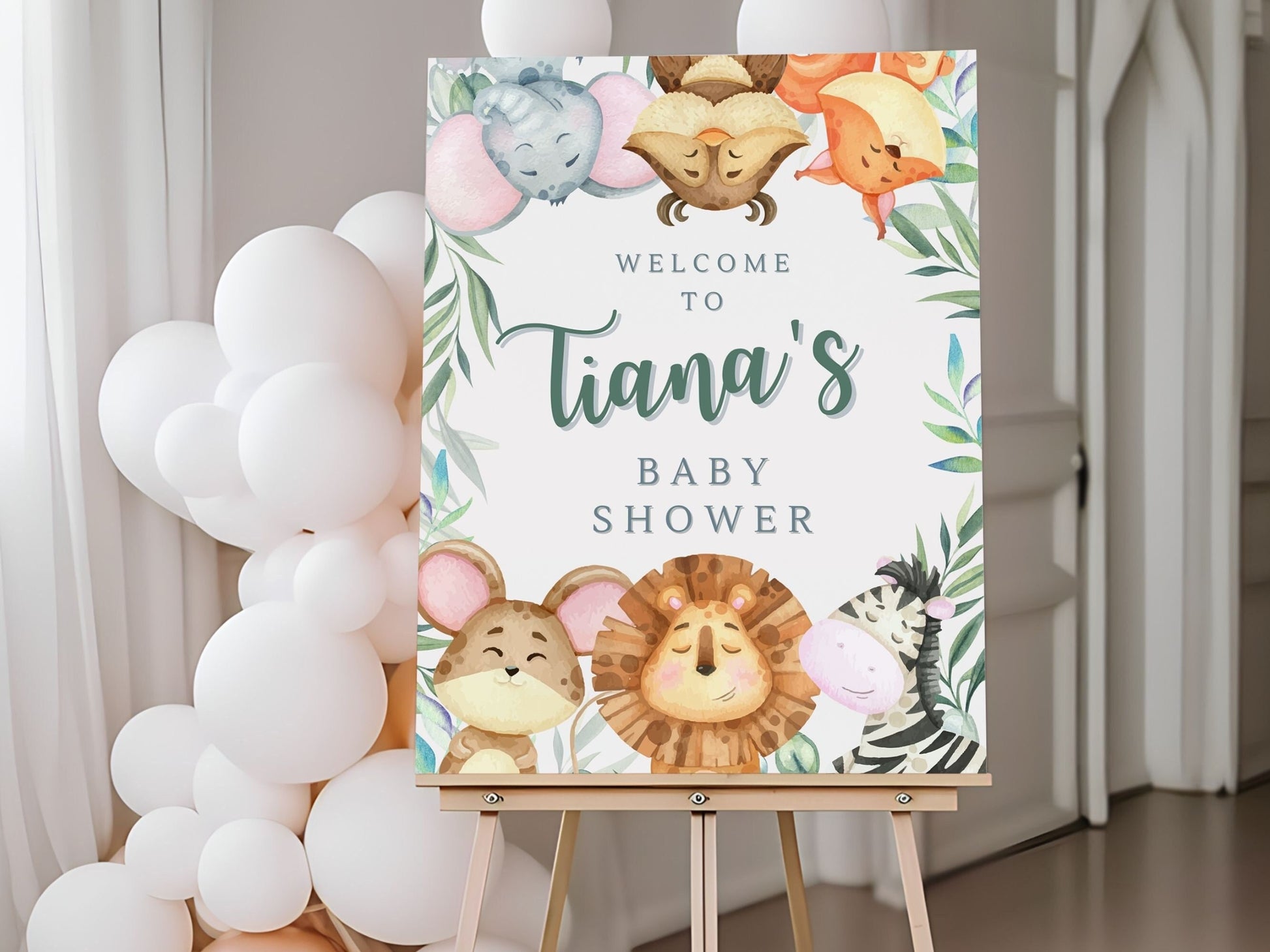 Animal Themed Baby Shower Welcome Sign - Magnolia Dane Co.