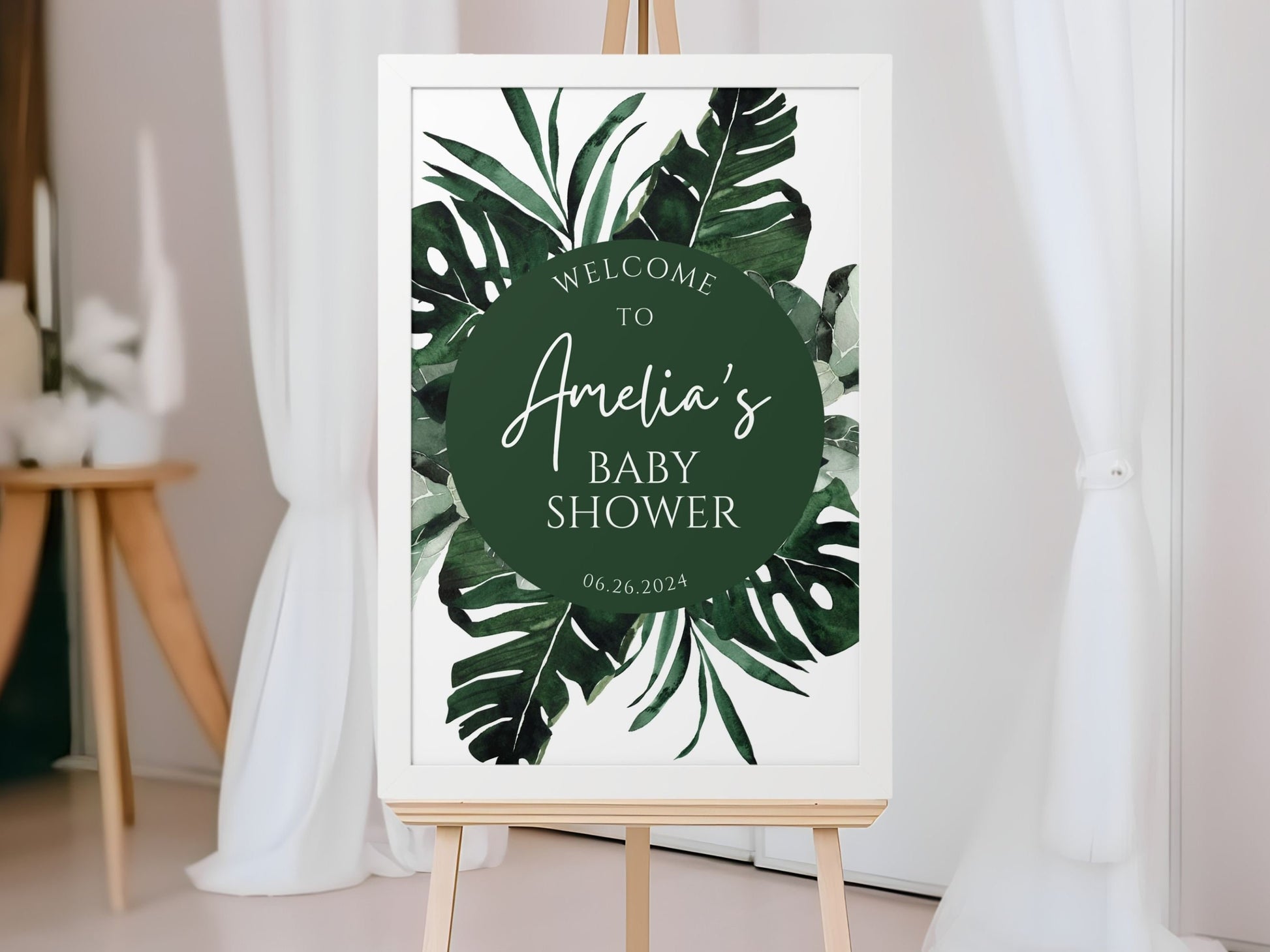 Tropical Foliage Baby Shower Welcome Sign - Magnolia Dane Co.