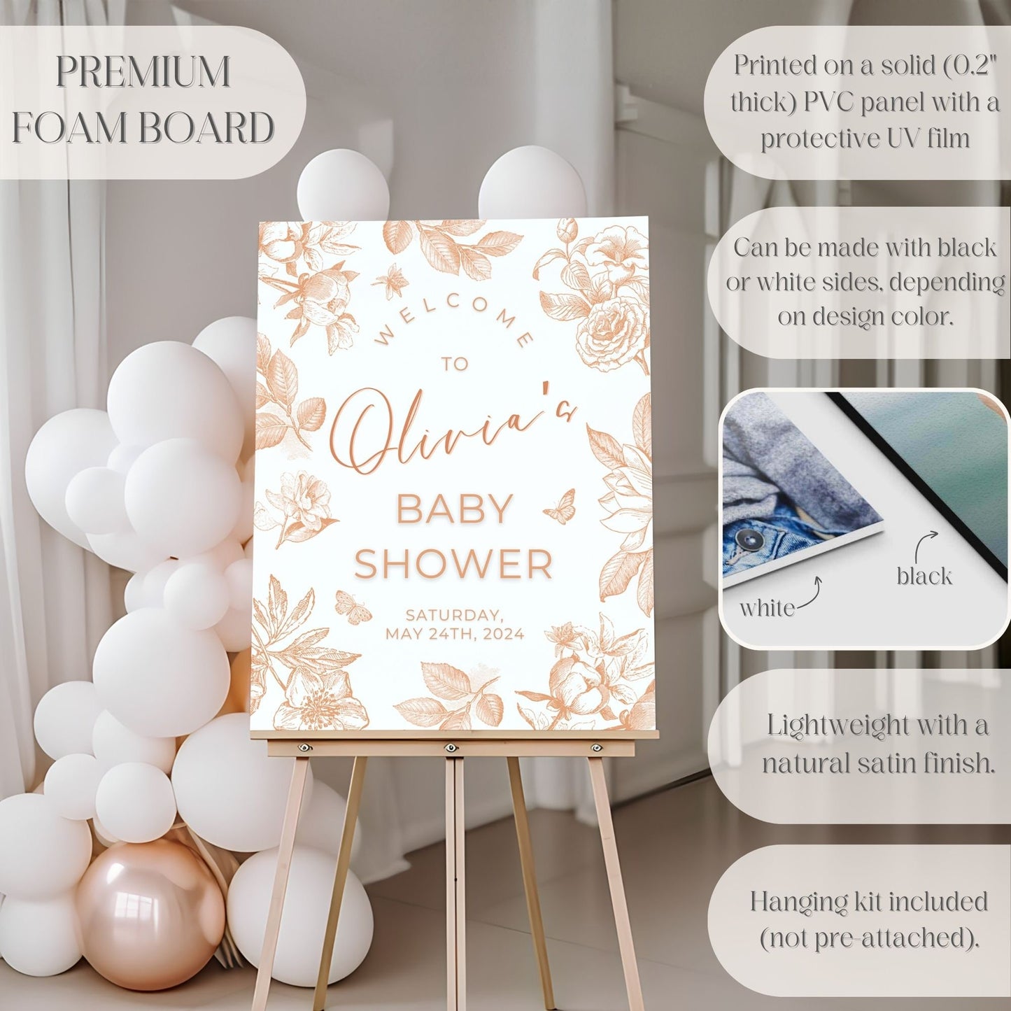 Boho Neutral Baby Shower Welcome Sign - Magnolia Dane Co.