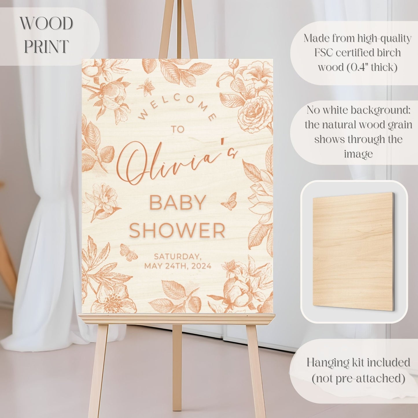 Boho Neutral Baby Shower Welcome Sign - Magnolia Dane Co.