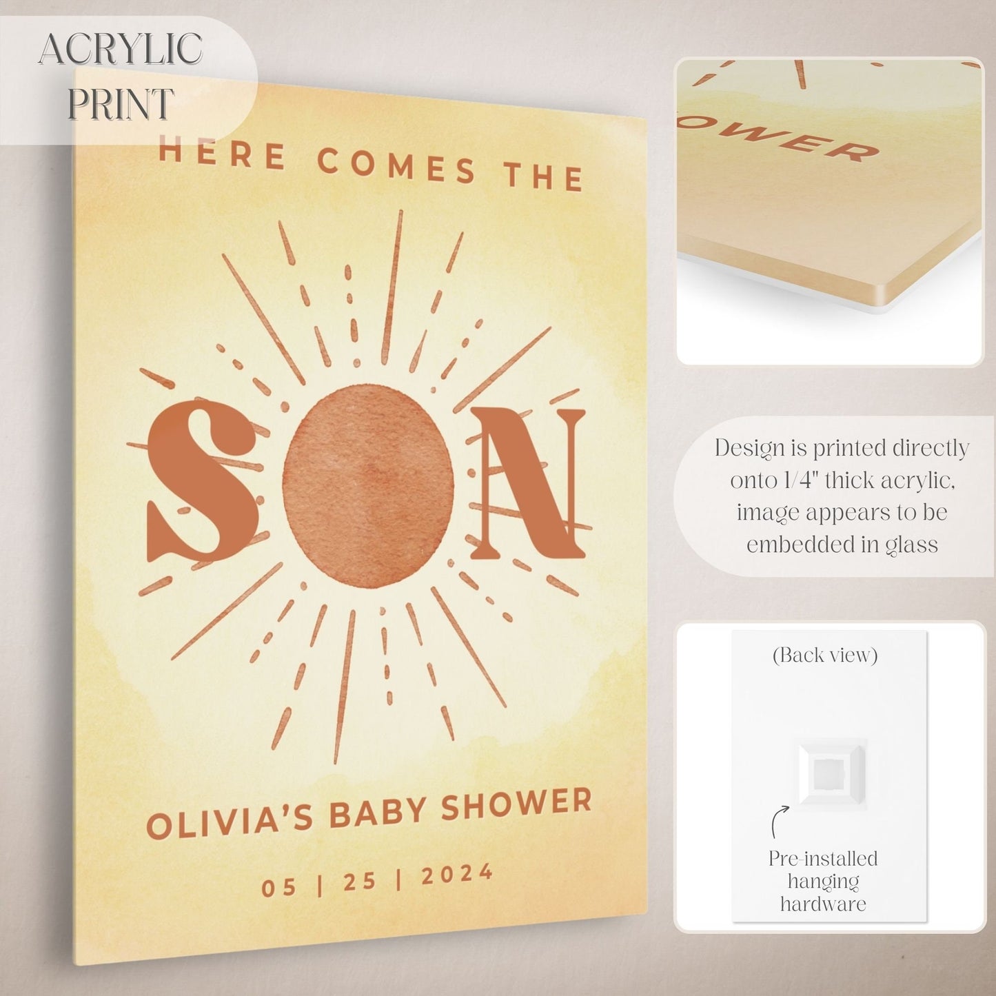 "Here Comes The Son" Baby Shower Welcome Sign - Magnolia Dane Co.