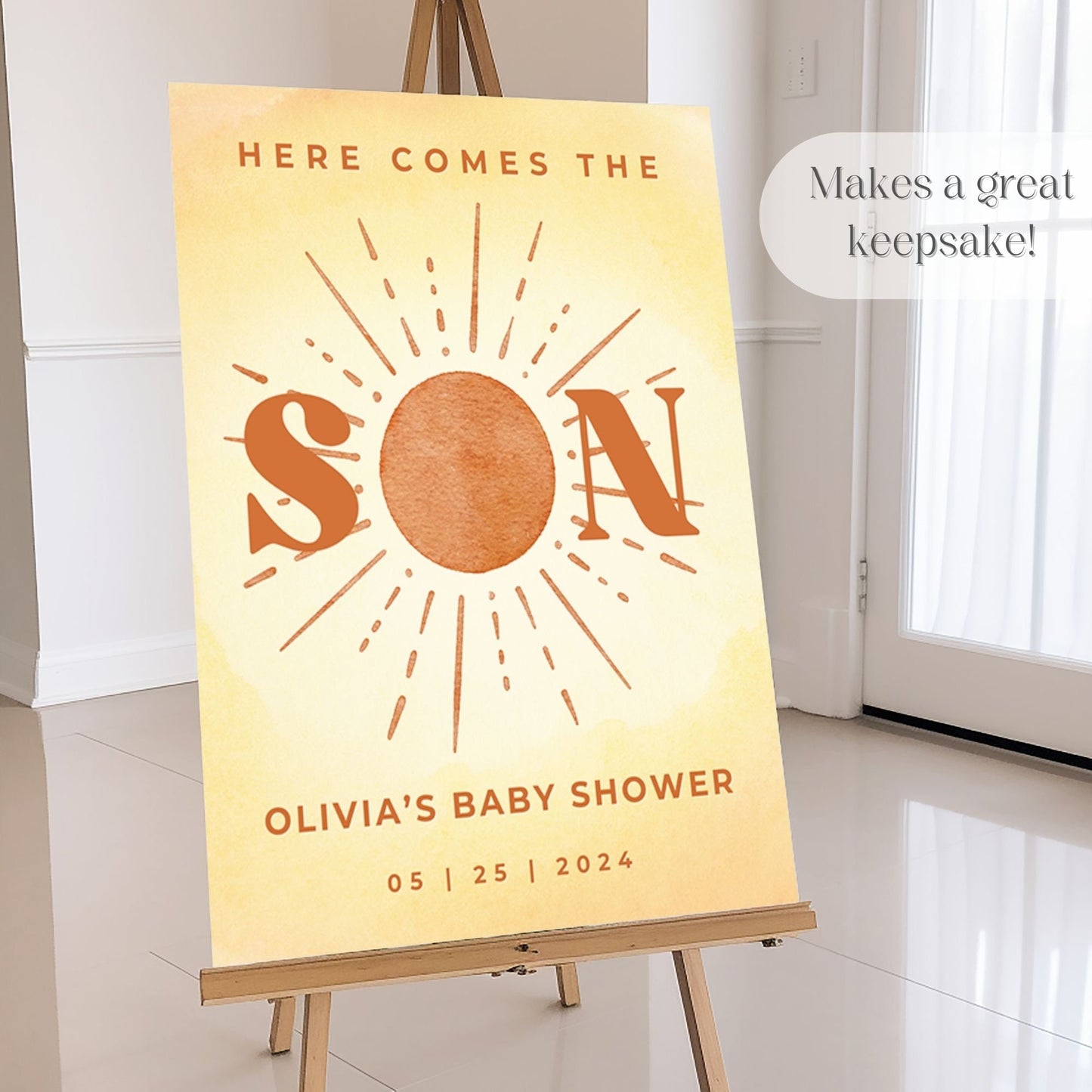 "Here Comes The Son" Baby Shower Welcome Sign - Magnolia Dane Co.