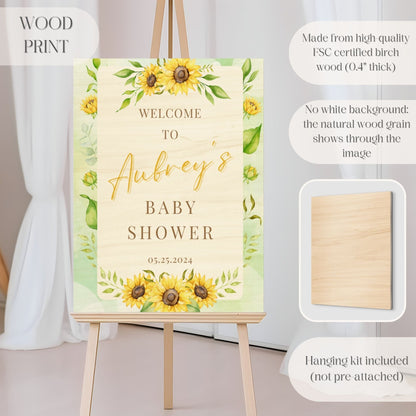 Sunflower Baby Shower Welcome Sign - Magnolia Dane Co.