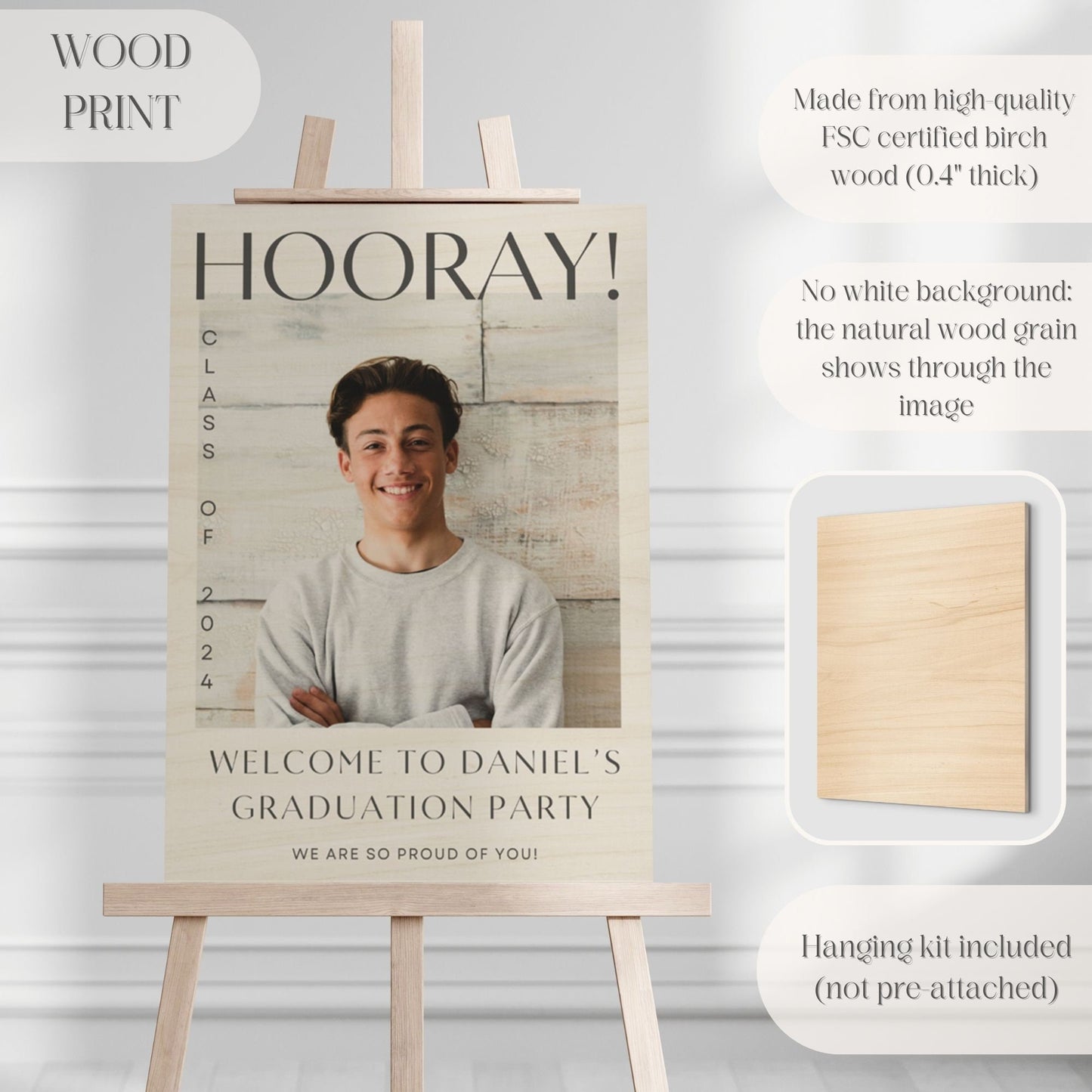 Gold Ribbon Custom Photo Graduation Party Welcome Sign - Magnolia Dane Co.