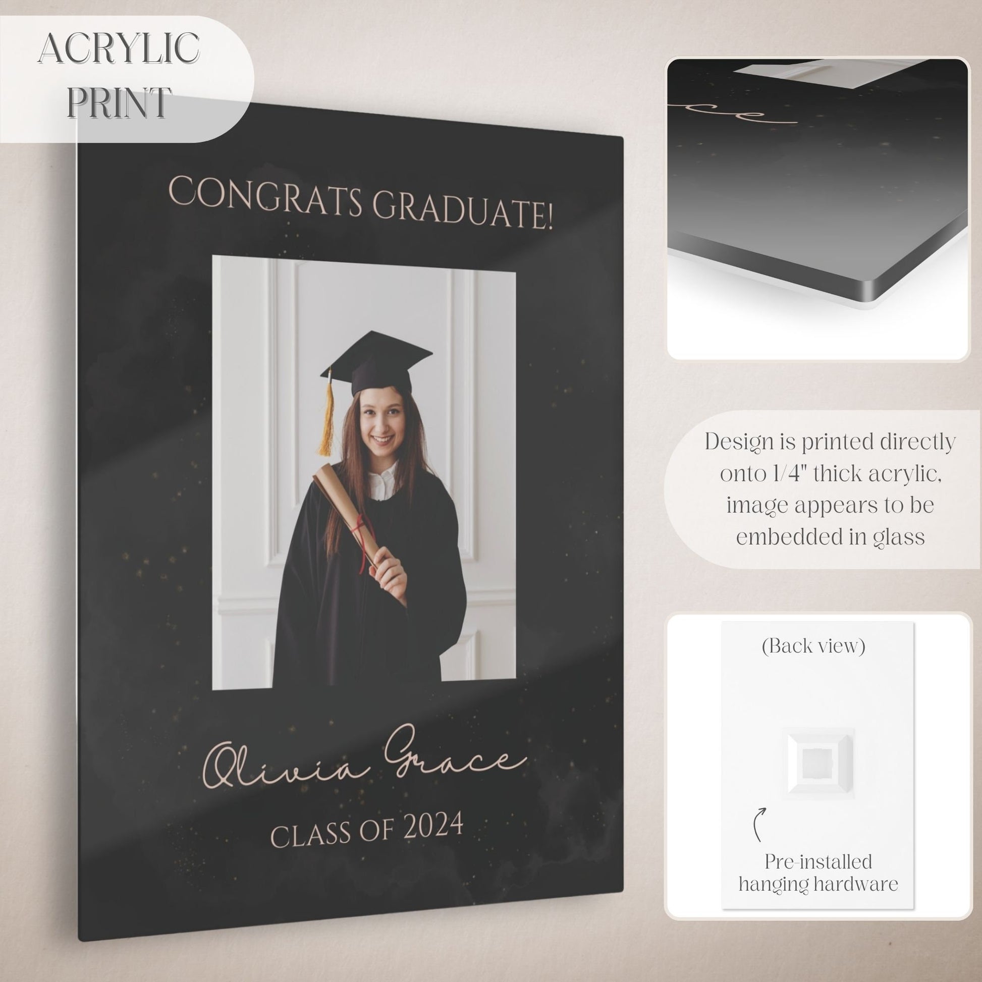 "Congrats Graduate" Custom Photo Graduation Party Welcome Sign - Magnolia Dane Co.