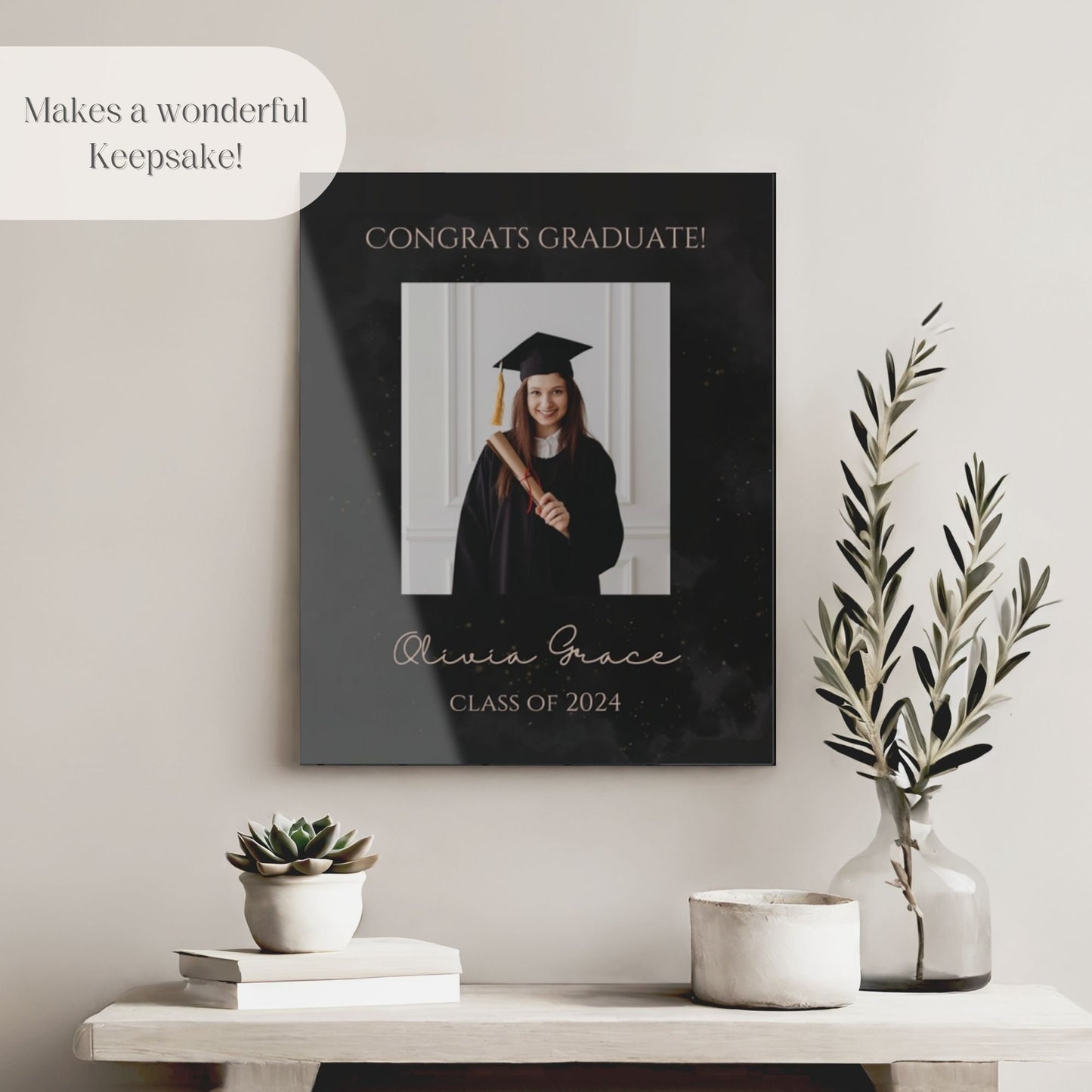 "Congrats Graduate" Custom Photo Graduation Party Welcome Sign - Magnolia Dane Co.