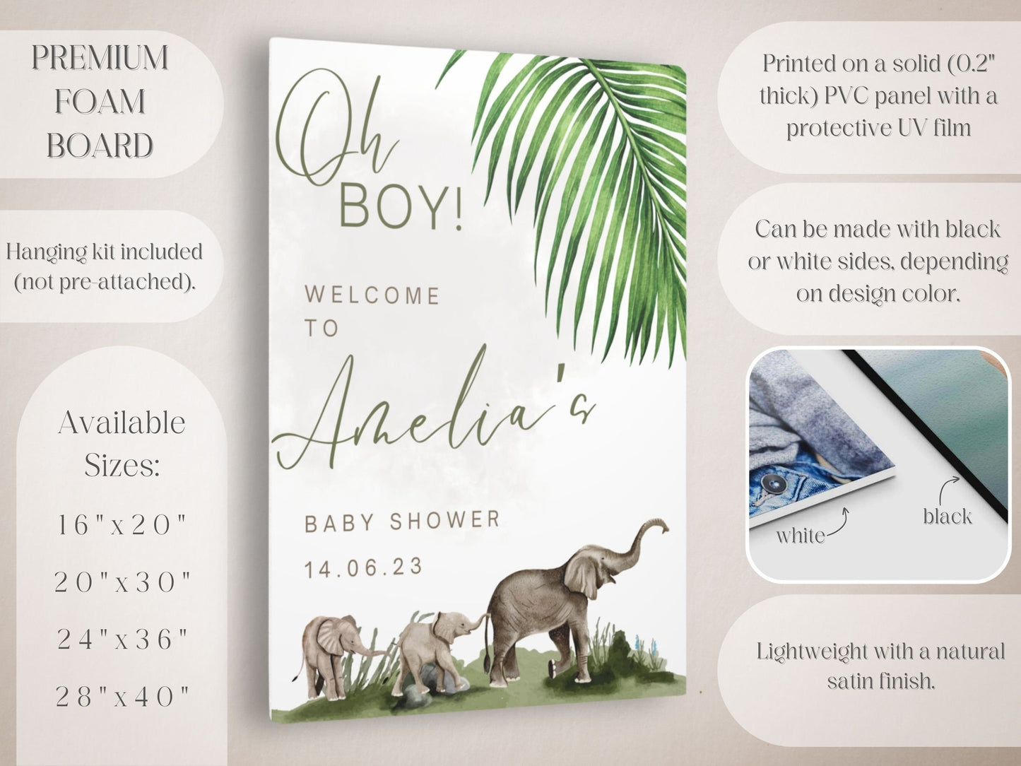 Elephant Baby Shower Welcome Sign - Magnolia Dane Co.