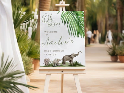 Elephant Baby Shower Welcome Sign - Magnolia Dane Co.