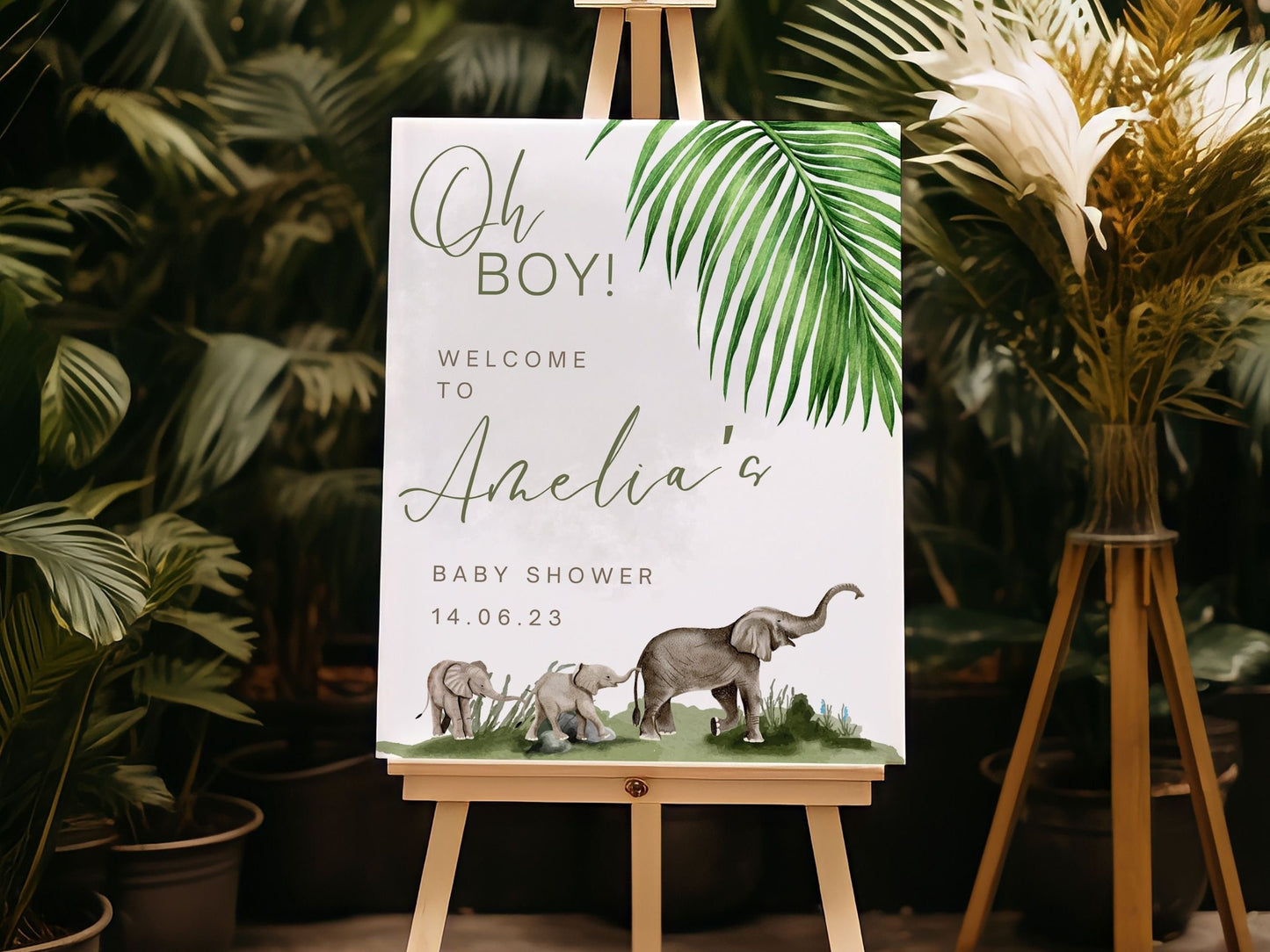 Elephant Baby Shower Welcome Sign - Magnolia Dane Co.