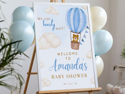 "We Can Bearly Wait" Baby Shower Welcome Sign - Magnolia Dane Co.