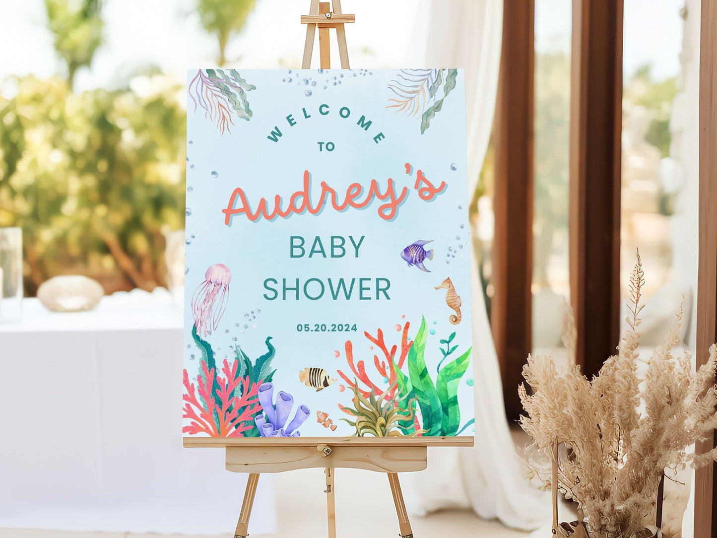 Coral Reef Baby Shower Welcome Sign - Magnolia Dane Co.