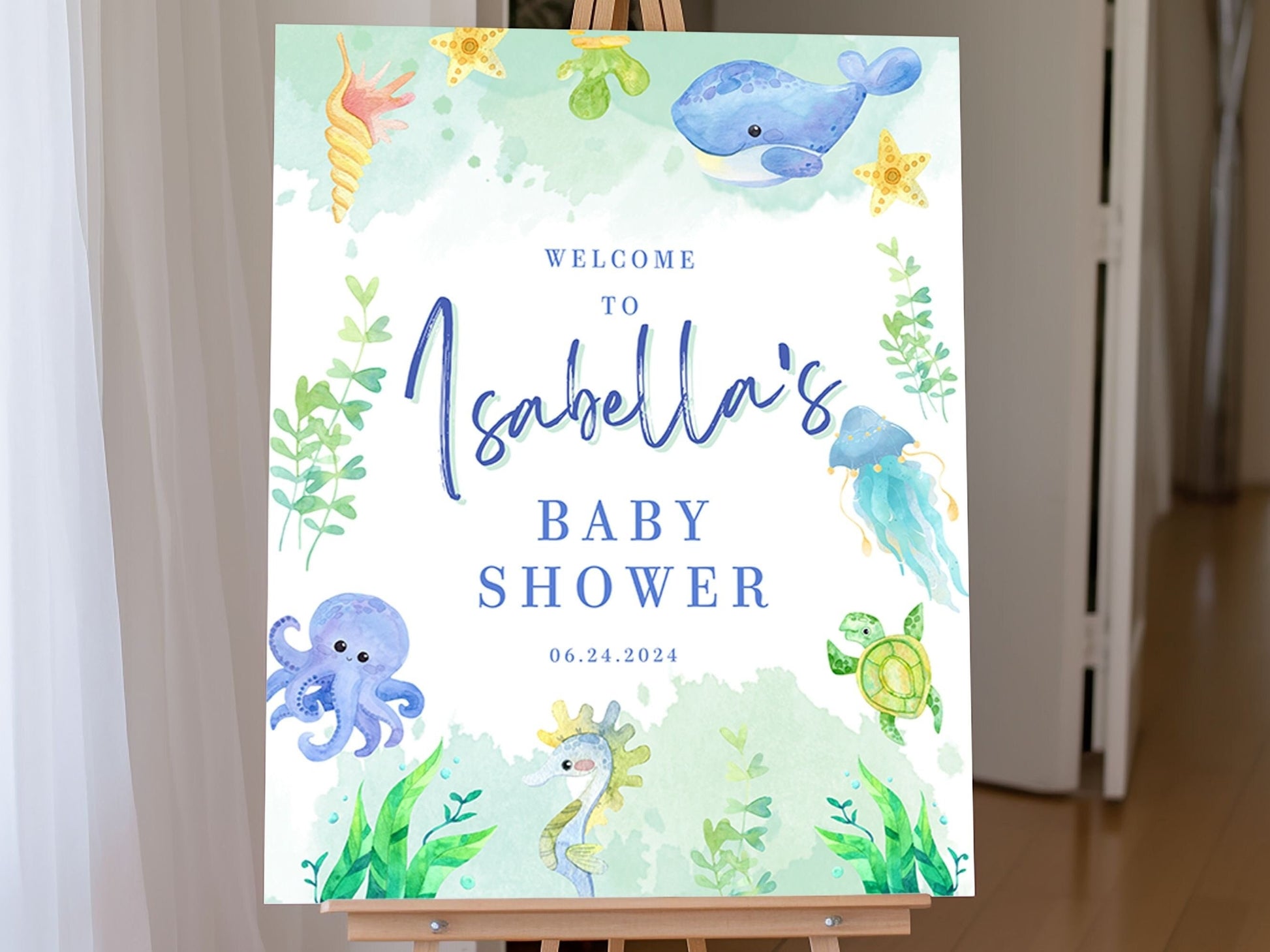 Under the Sea Baby Shower Welcome Sign - Magnolia Dane Co.