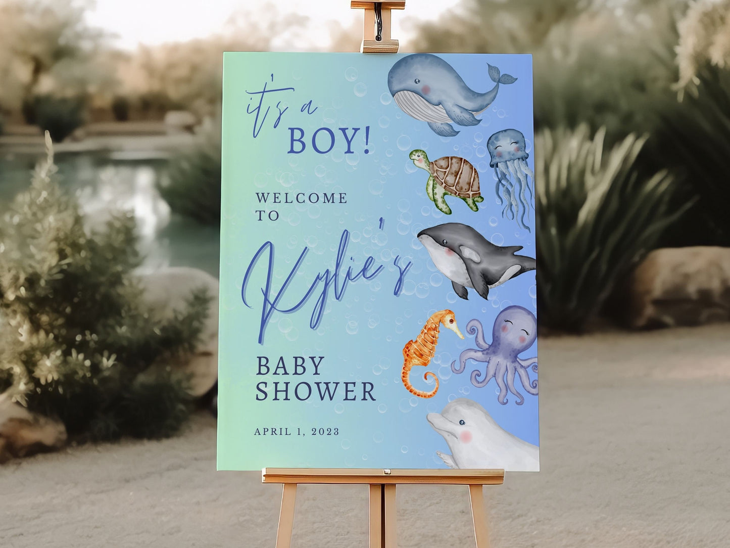 Ocean Animals Baby Shower Welcome Sign - Magnolia Dane Co.