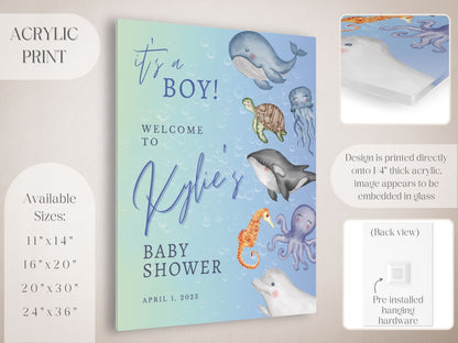 Ocean Animals Baby Shower Welcome Sign - Magnolia Dane Co.