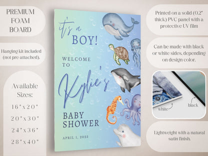 Ocean Animals Baby Shower Welcome Sign - Magnolia Dane Co.