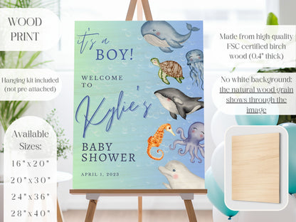 Ocean Animals Baby Shower Welcome Sign - Magnolia Dane Co.