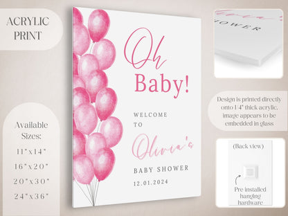 "Oh Baby!" Pin Balloons Baby Shower Welcome Sign - Magnolia Dane Co.