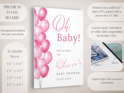 "Oh Baby!" Pin Balloons Baby Shower Welcome Sign - Magnolia Dane Co.