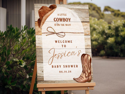 Little Cowboy Baby Shower Welcome Sign - Magnolia Dane Co.