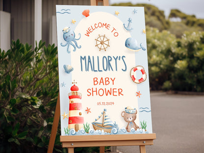 Nautical Baby Shower Welcome Sign - Magnolia Dane Co.