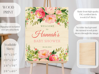 Bright Florals Baby Shower Welcome Sign - Magnolia Dane Co.