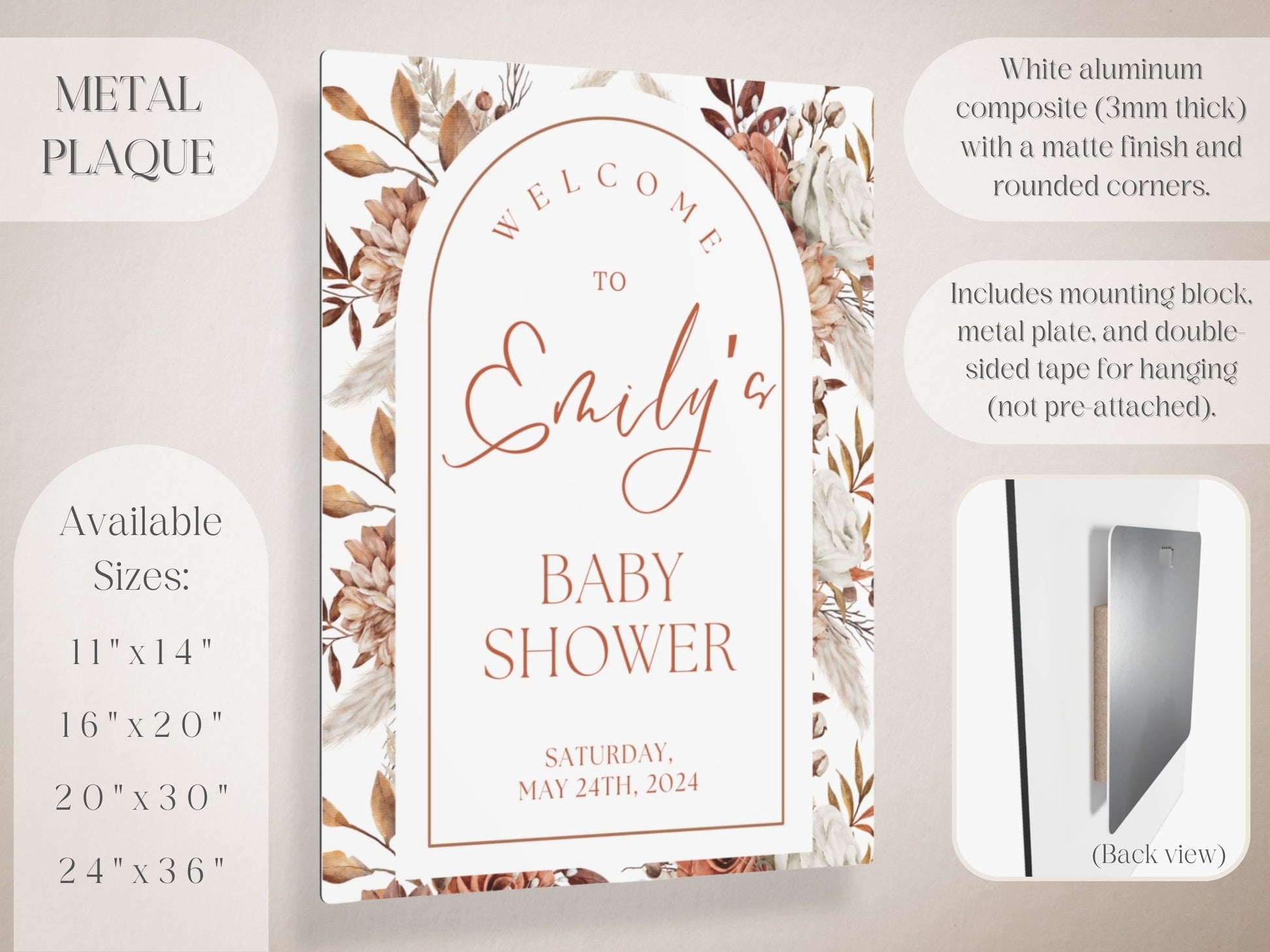 Boho Neutral Baby Shower Welcome Sign - Magnolia Dane Co.