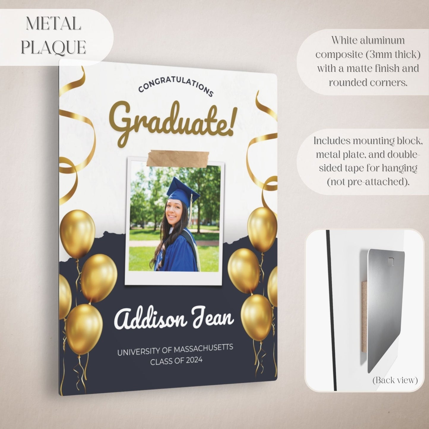 "Congratulations Graduate" Custom Photo Graduation Party Welcome Sign - Magnolia Dane Co.