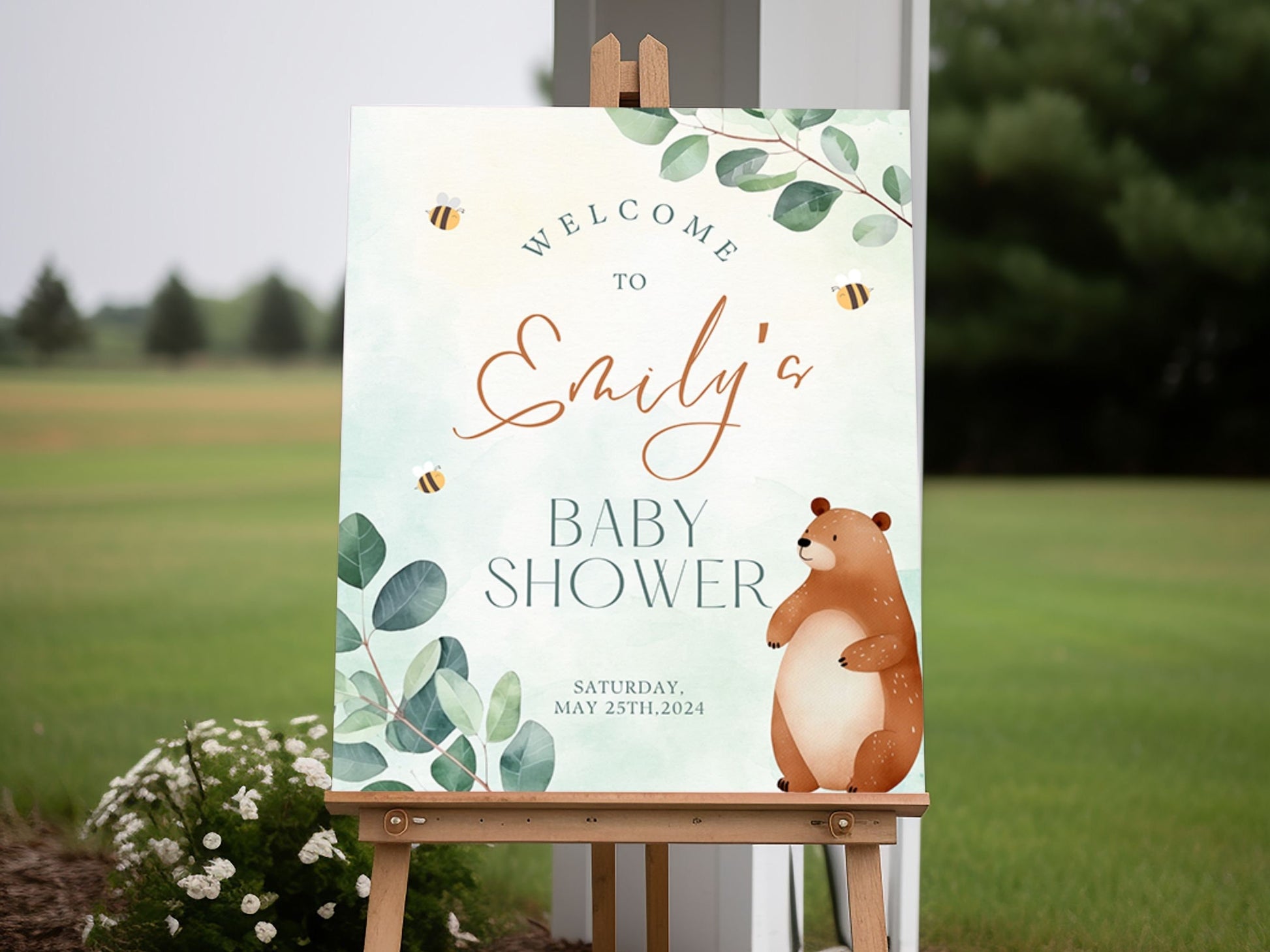 Honey Bear Baby Shower Welcome Sign - Magnolia Dane Co.