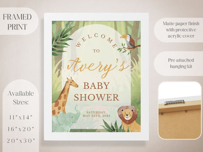 Green Safari Themed Baby Shower Welcome Sign - Magnolia Dane Co.