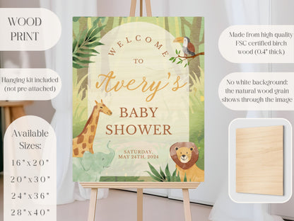 Green Safari Themed Baby Shower Welcome Sign - Magnolia Dane Co.