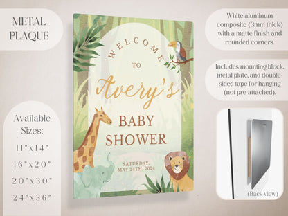 Green Safari Themed Baby Shower Welcome Sign - Magnolia Dane Co.